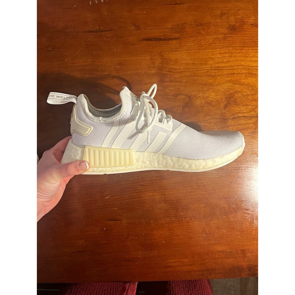 adidas Men’s White NMD_R1 Mesh Lace-Up Low Top Athletic Sneaker Rubber Outsole